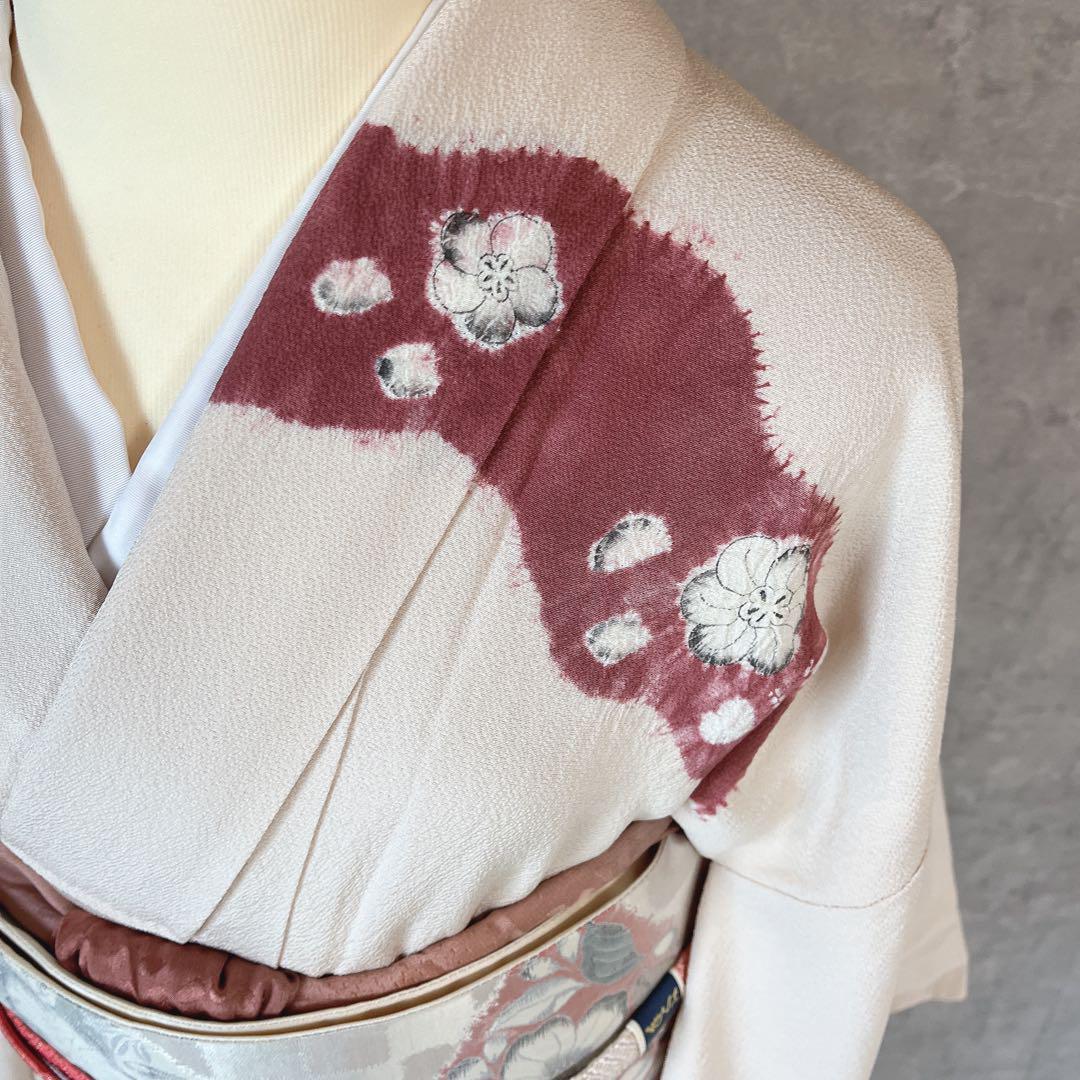 訪問着フルセット　着物　正絹　辻ヶ花　大人ピンク　K4