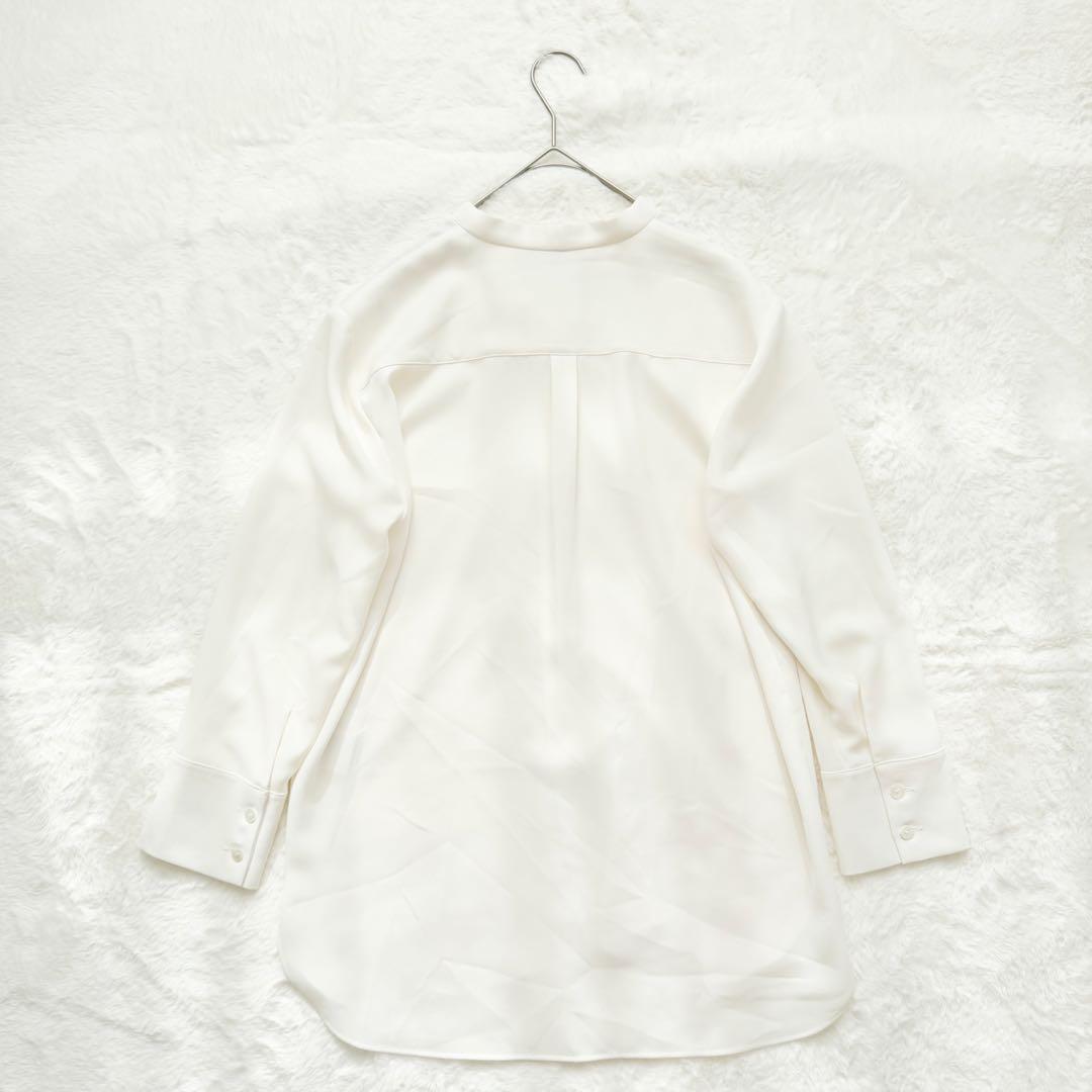 美品✨セオリー　ジョーゼットタイブラウス　長袖　アイボリー　Sサイズ　ボウタイ