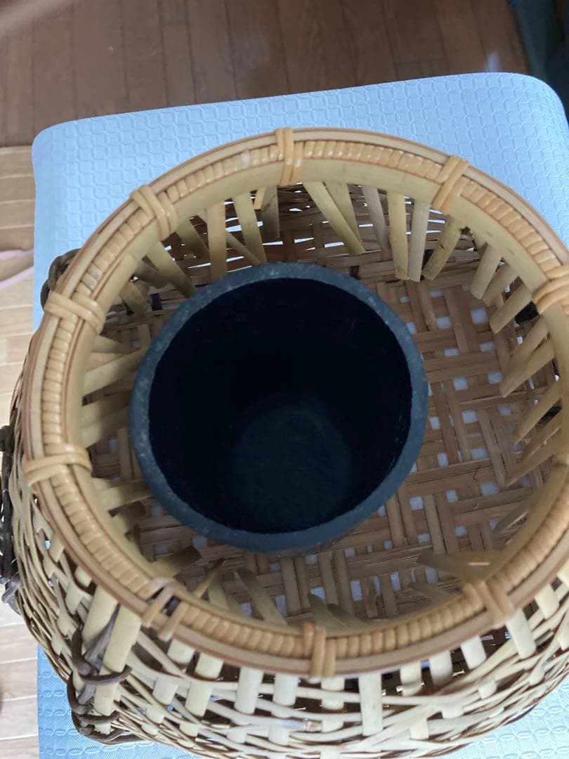 茶道具　花入　宗全籠　 栗田元竺造