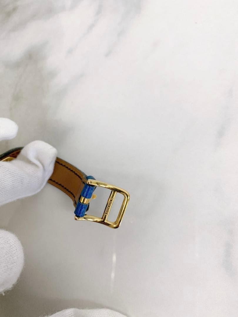 ＋【不動】HERMES エルメス ケリーウォッチ　ゴールド×ホワイト　腕時計