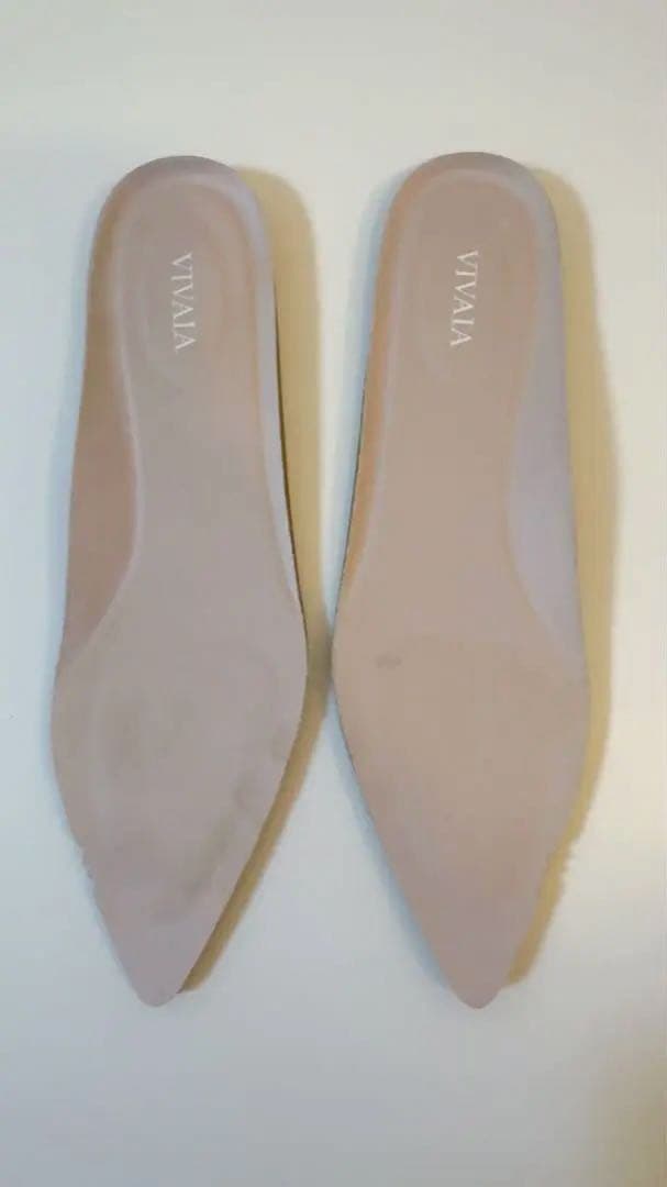 【美品・洗濯済み】VIVAIA ポインテッドトゥ リボン付き フラットシューズ
