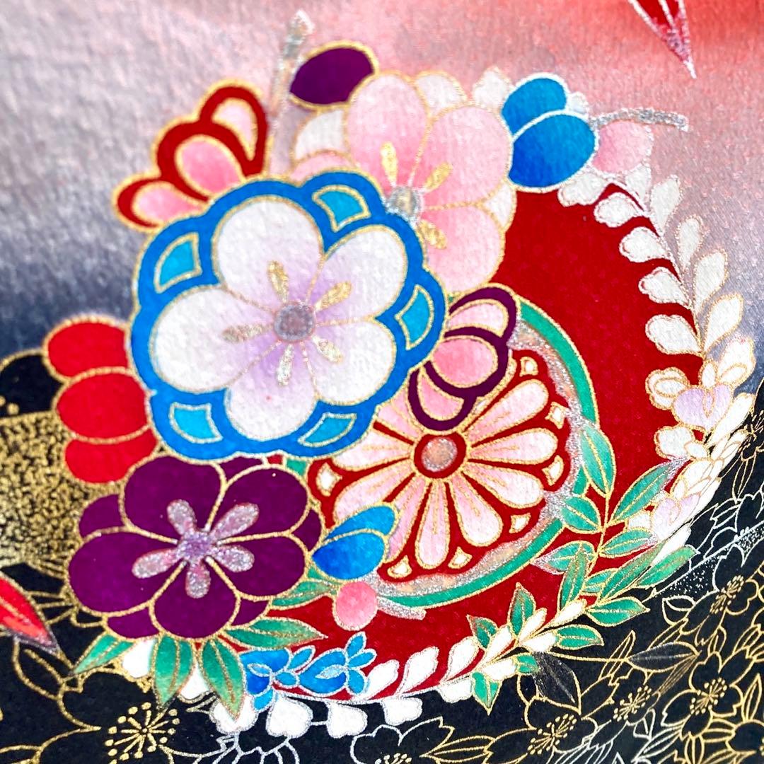 赤 現代 7歳 女の子 子供着物 七五三 現代着物 NO44