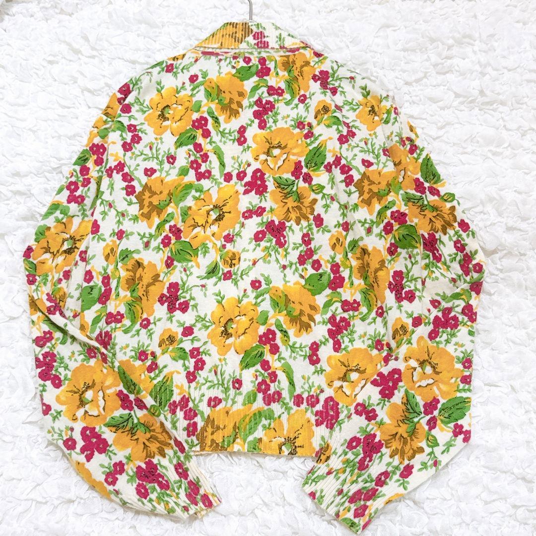 【美品】ディオール♡ガリアーノ期 カシミヤ100% 花柄 ニット カーディガン