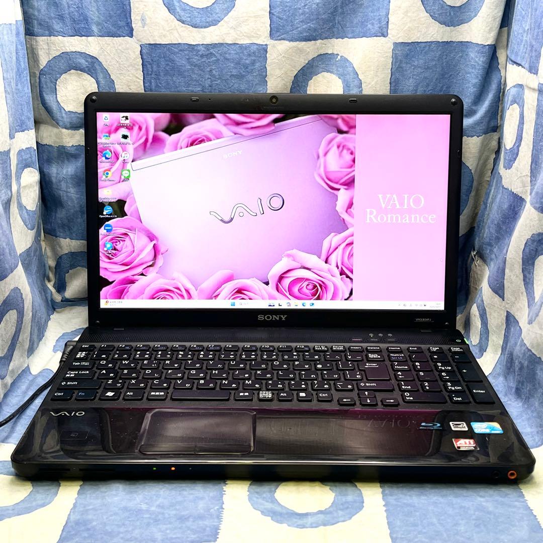 人気VAIO♡爆速SSD512G☆i7☆大人な黒♪ブルーレイ&カメラ！Win11