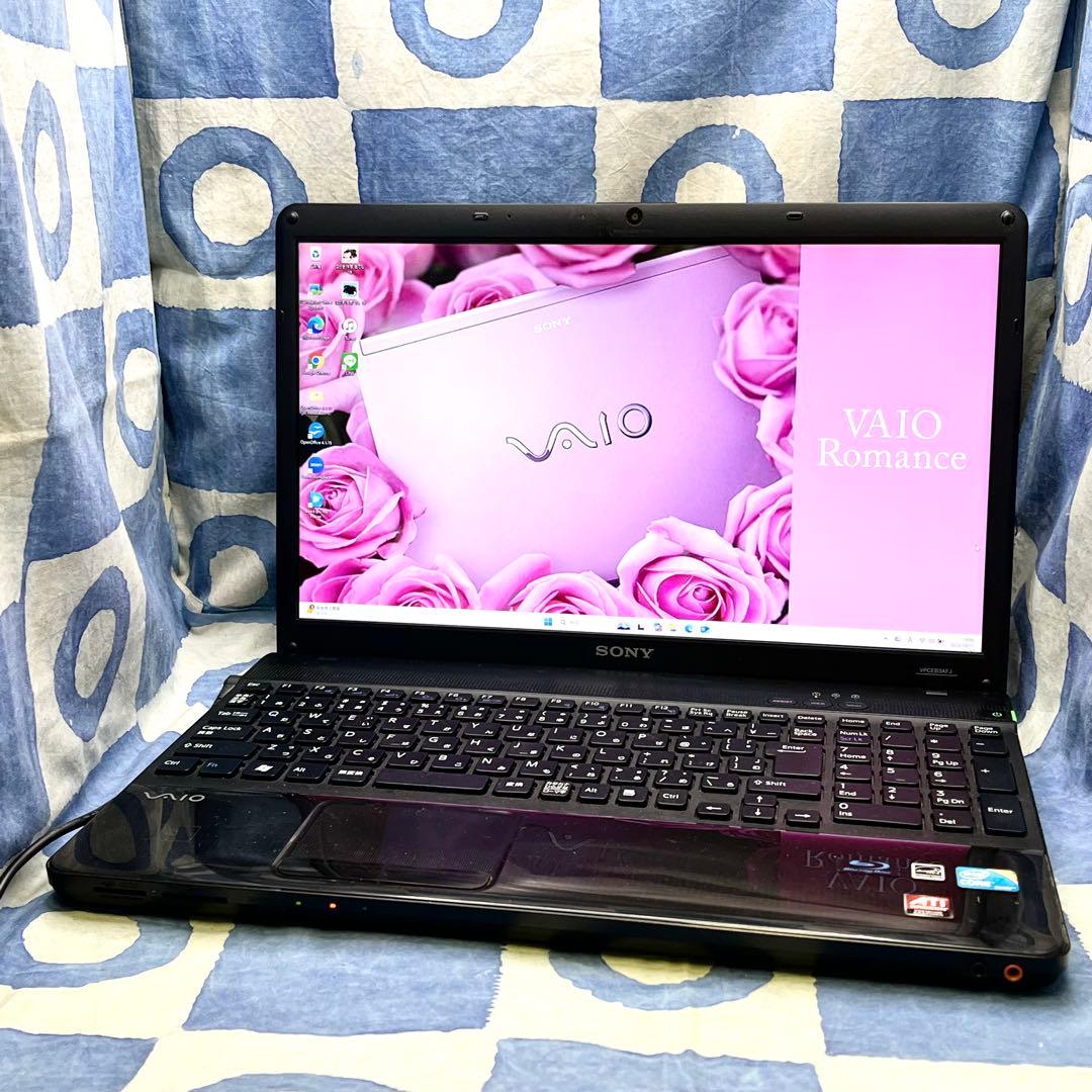 人気VAIO♡爆速SSD512G☆i7☆大人な黒♪ブルーレイ&カメラ！Win11