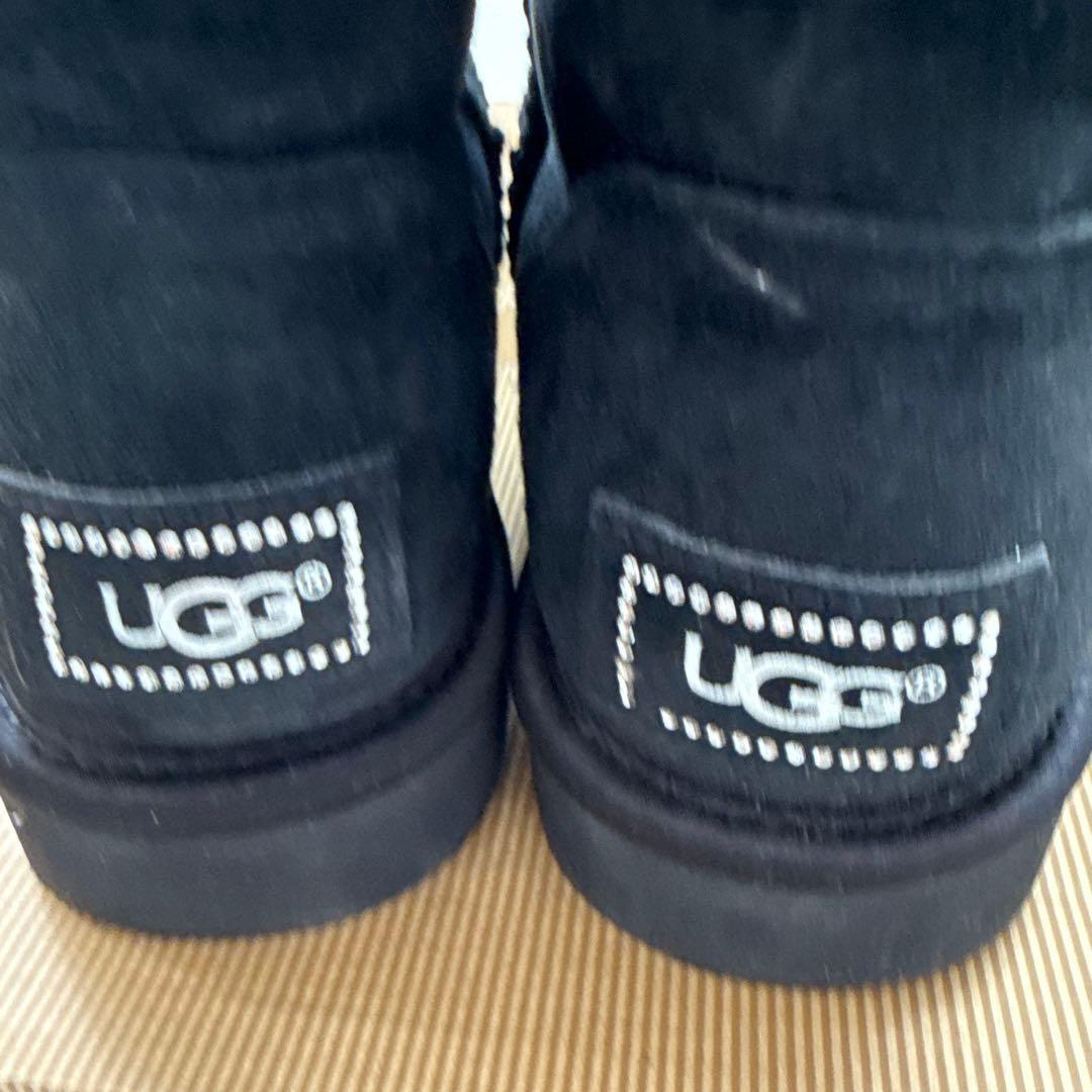 UGG ブラック ムートンブーツ ストーン装飾