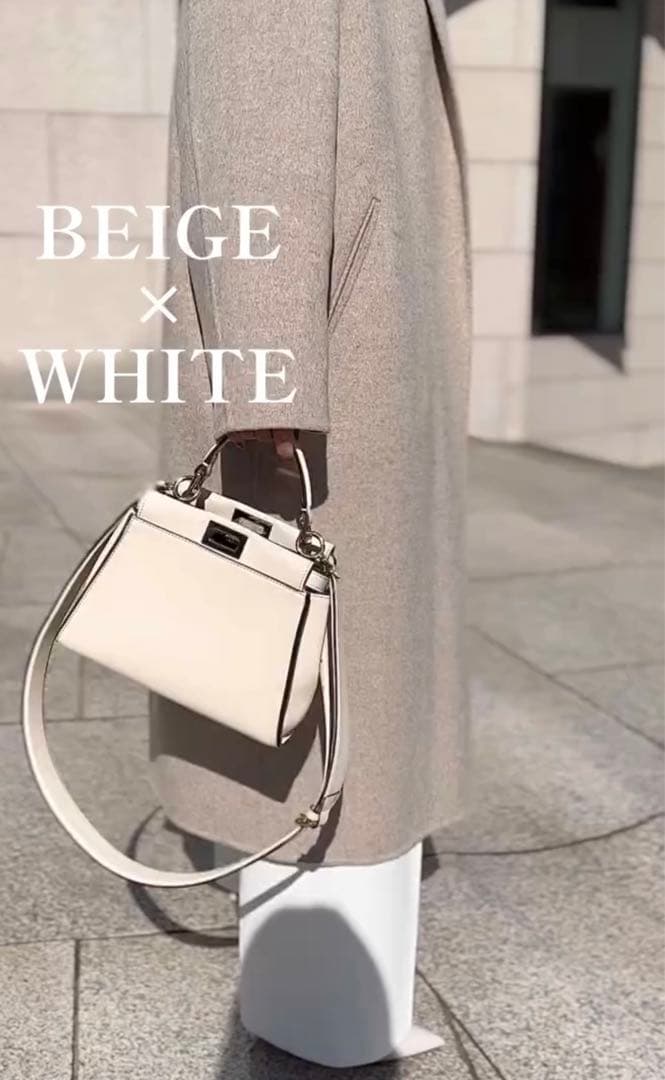 【新品未使用】フェンディ ピーカブー ミニ　ハンドバッグ　ホワイト