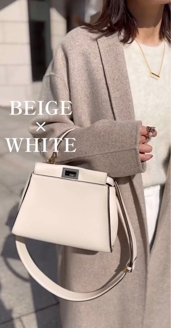 【新品未使用】フェンディ ピーカブー ミニ　ハンドバッグ　ホワイト