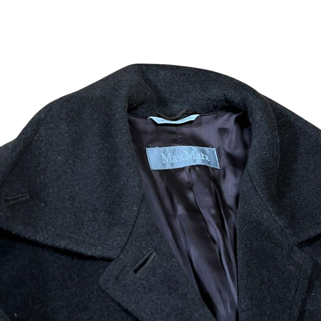 美品 マックスマーラ ウールコート 羽織り ダークブラウン 38