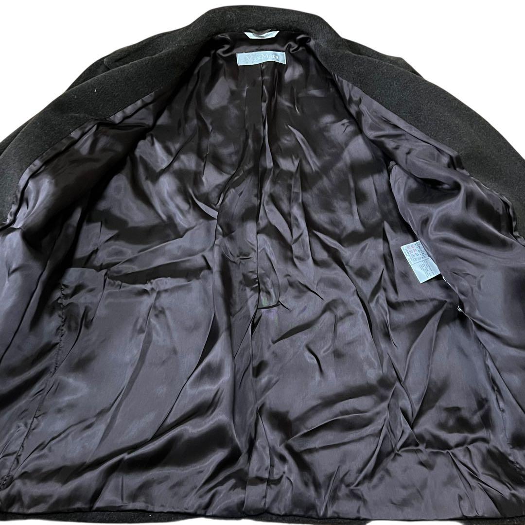 美品 マックスマーラ ウールコート 羽織り ダークブラウン 38