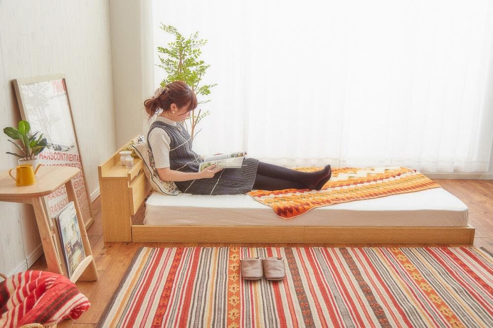 【新品・送料無料】【セミダブル】Coroa フロアベッド（マットレス付き）