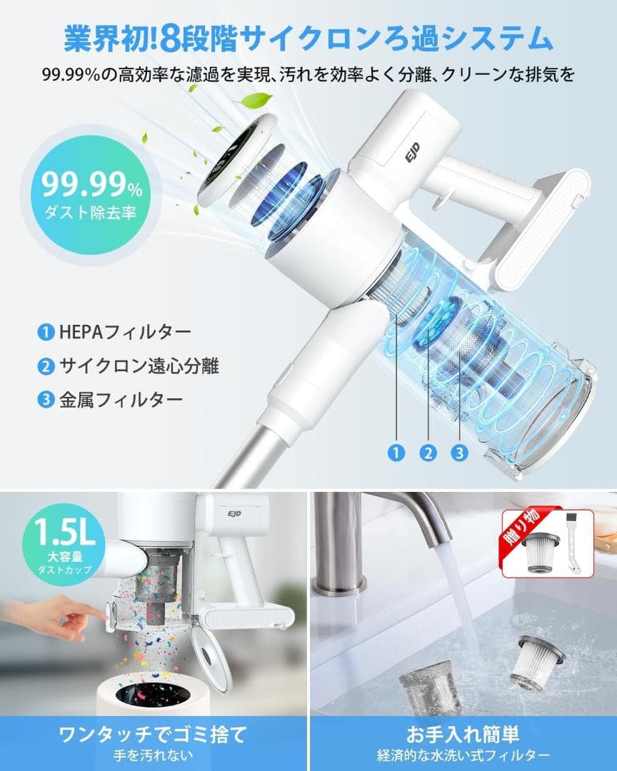 ✨1点物✨掃除機 コードレス 自立式 置くだけ充電スタンド LEDライト