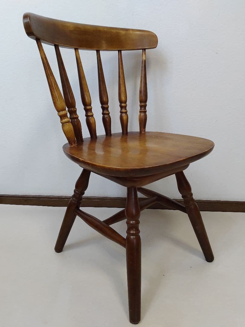 ウィンザーチェア 木製 回転チェア レトロ 回転式 ダイニングチェア