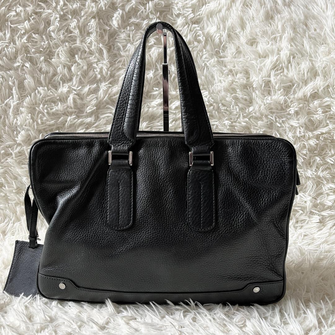 ブルガリ アーバン ビジネスバッグ ブリーフケース 2way 黒 レザー