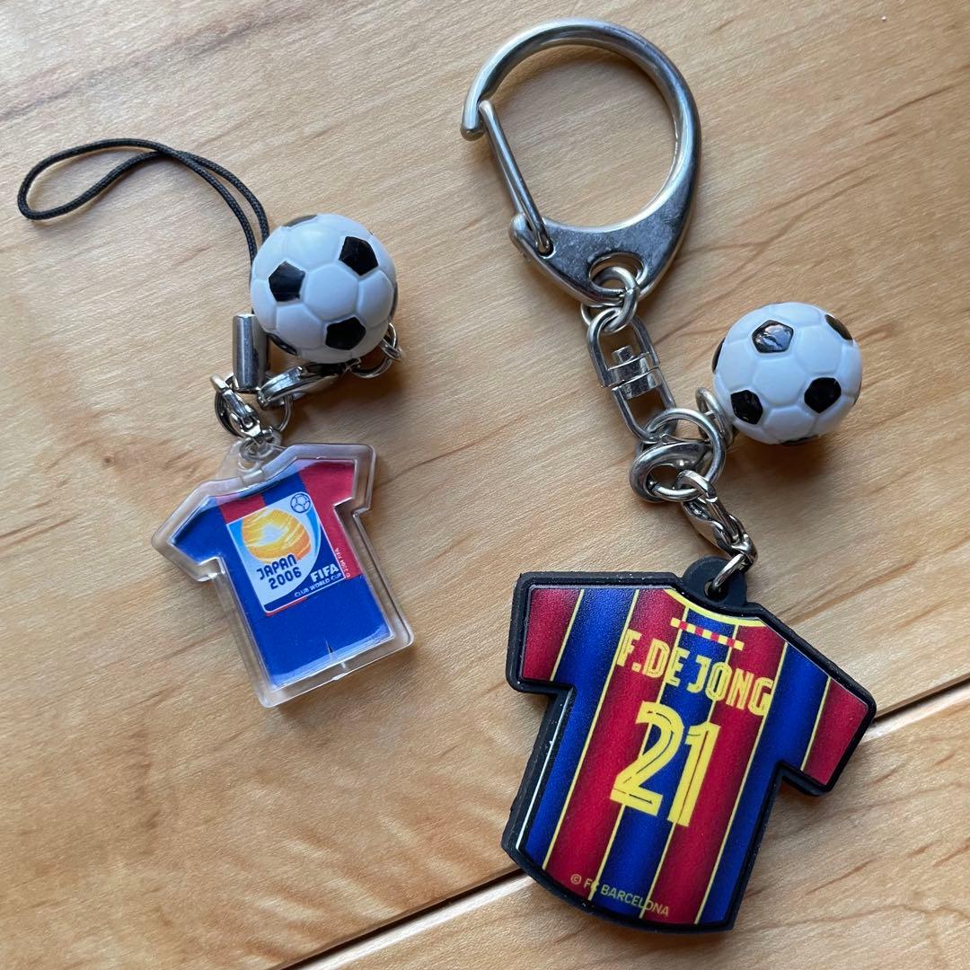 10点FCバルセロナユニフォームキーホルダーストラップロナウジーニョメッシ