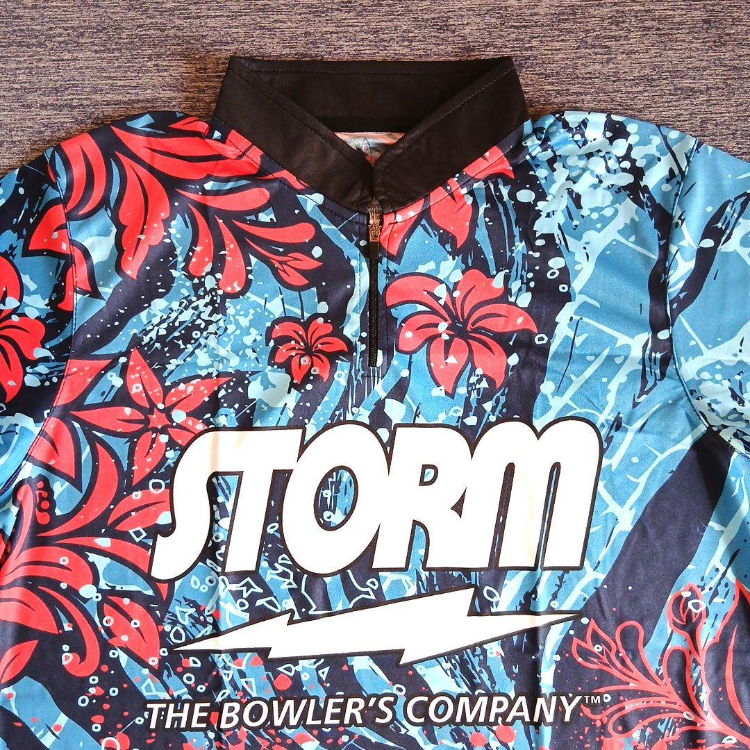 ✨新品✨ボウリングウェア　STORM　日本サイズL　ブルー　海の華