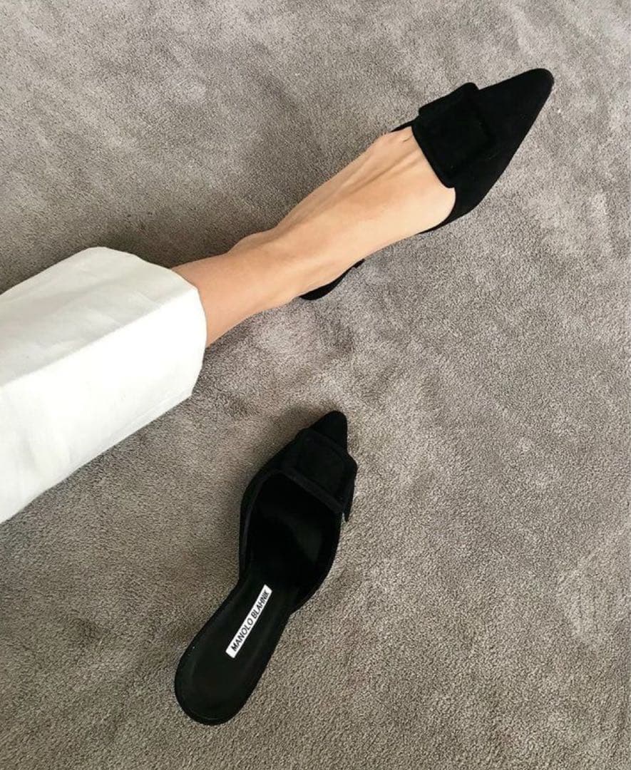 美品　MANOLOBLAHNIK マノロブラニク メイセール　ブラック　37