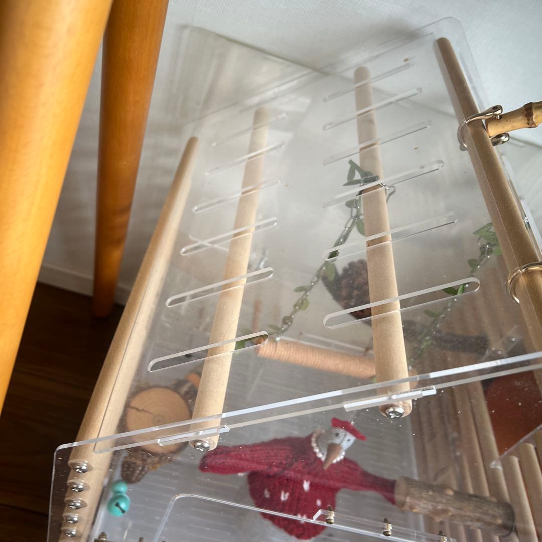 アクリル製ハウス型鳥かご 小鳥用 鳥カゴ