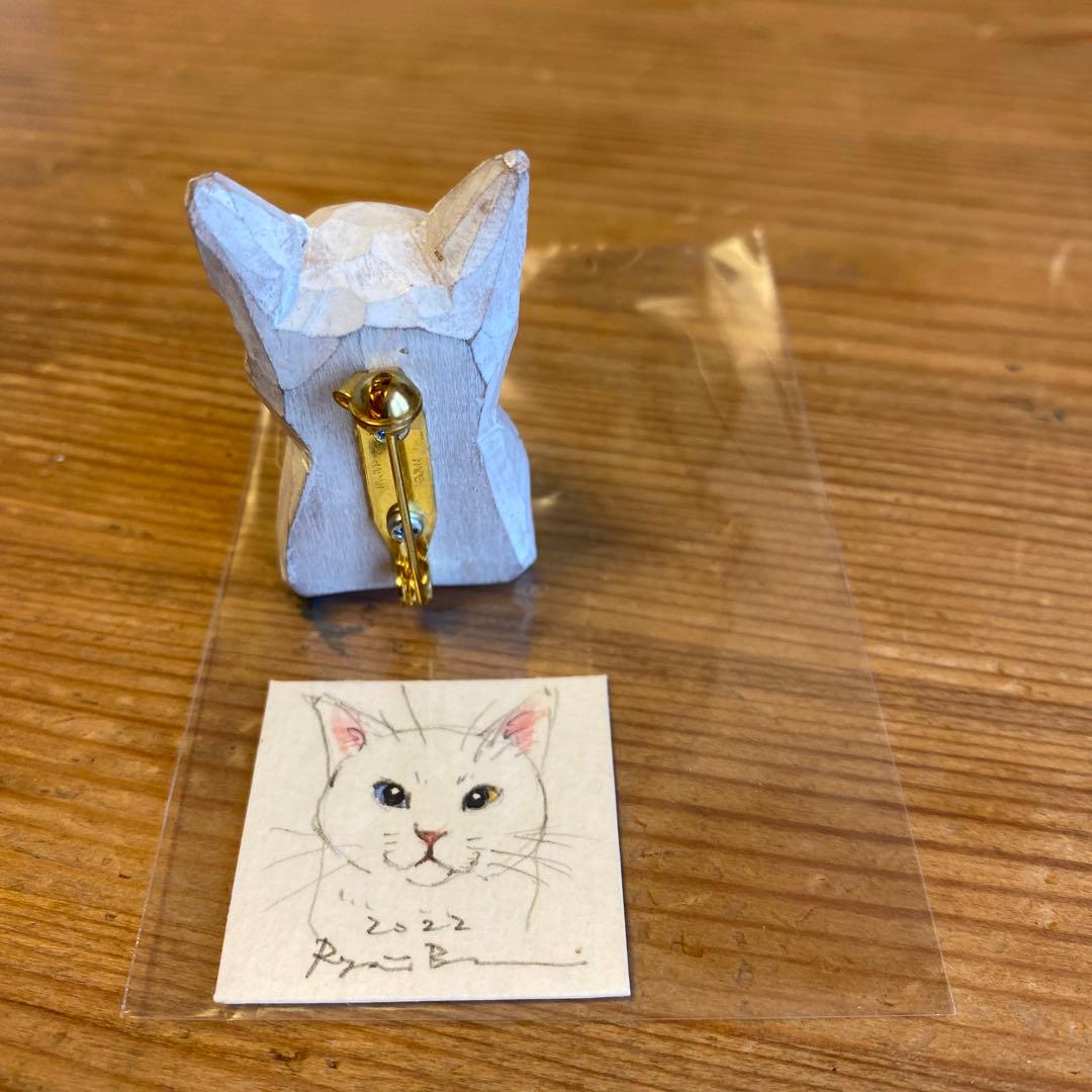 バンナイリョウジ　木彫り猫