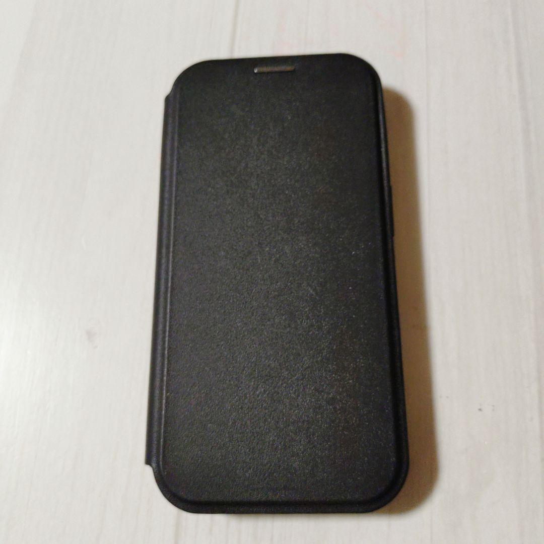 iPhone15 スマホケース クリア 手帳型　ブラック