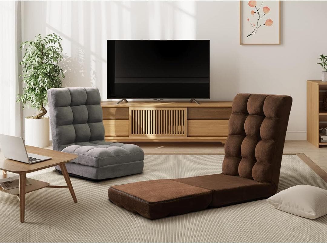 座椅子ソファー リクライニング ブラウン