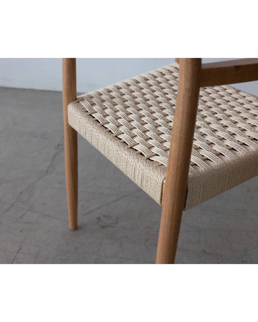 ミント　ペーパーコード 肘付きチェア　オーク材