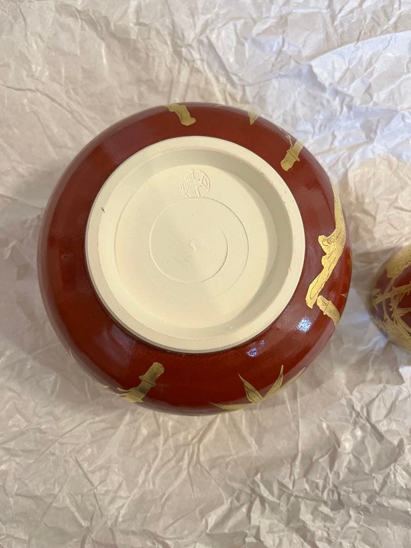 茶道具 皆具　橋本永豊　仁清写　金襴手　桐竹