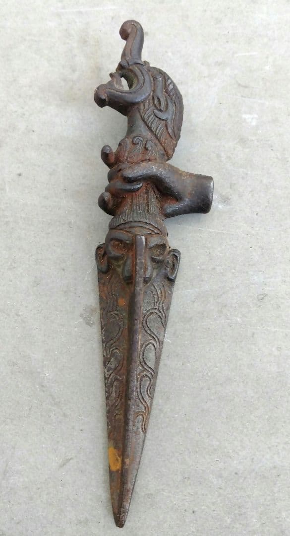 仏教法具 プルパ チベット密教 鉄製 アンティーク 呪具 霊具 ヴィンテージ