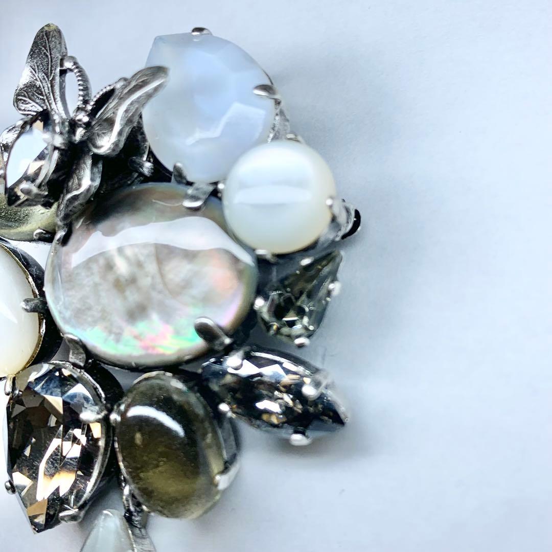 希少 フィリップフェランディス ブローチ ビジュー 蝶装飾 クリスタルストーン