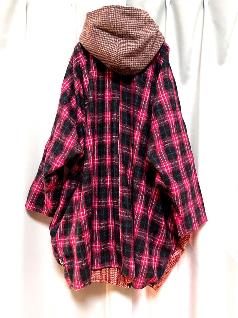 EL RODEO 異素材パッチワークウールコート 大きいサイズ オーバーサイズ