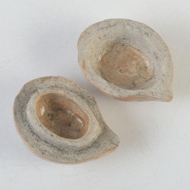 茶道具　志野焼　桃香合　時代箱付　V　9868