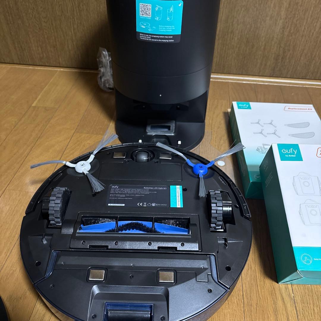 eufy ロボット掃除機本体 ブラック 交換用パーツ付き