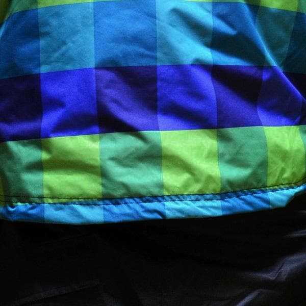 ■WH■スノーボード ウェア上下セットアップ■緑青チェック /黒■Mサイズ