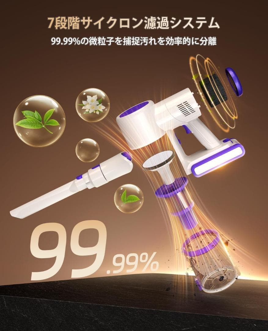 掃除機 コードレス 【2025革新モデル 55000pa強力吸引 60分連続稼働