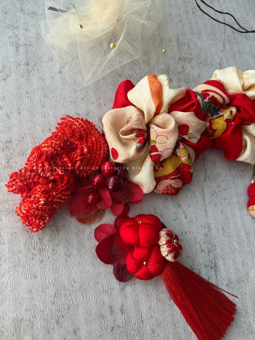 も*ぷ様 七五三　七五三髪飾り　ヘッドドレス　着物髪飾り　リメイク髪飾り　038