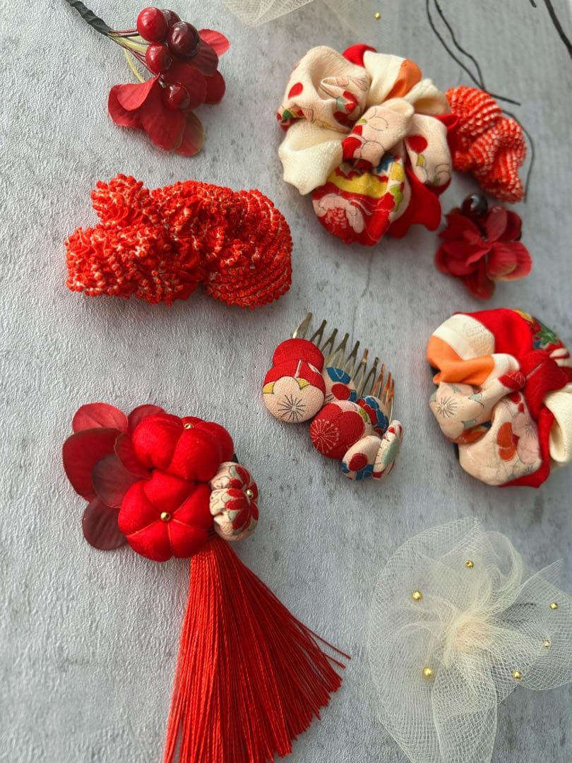 も*ぷ様 七五三　七五三髪飾り　ヘッドドレス　着物髪飾り　リメイク髪飾り　038