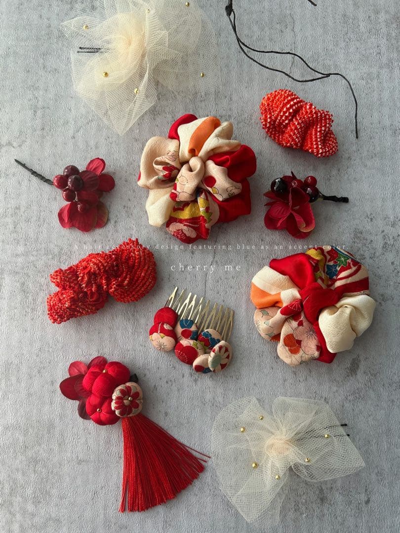 も*ぷ様 七五三　七五三髪飾り　ヘッドドレス　着物髪飾り　リメイク髪飾り　038
