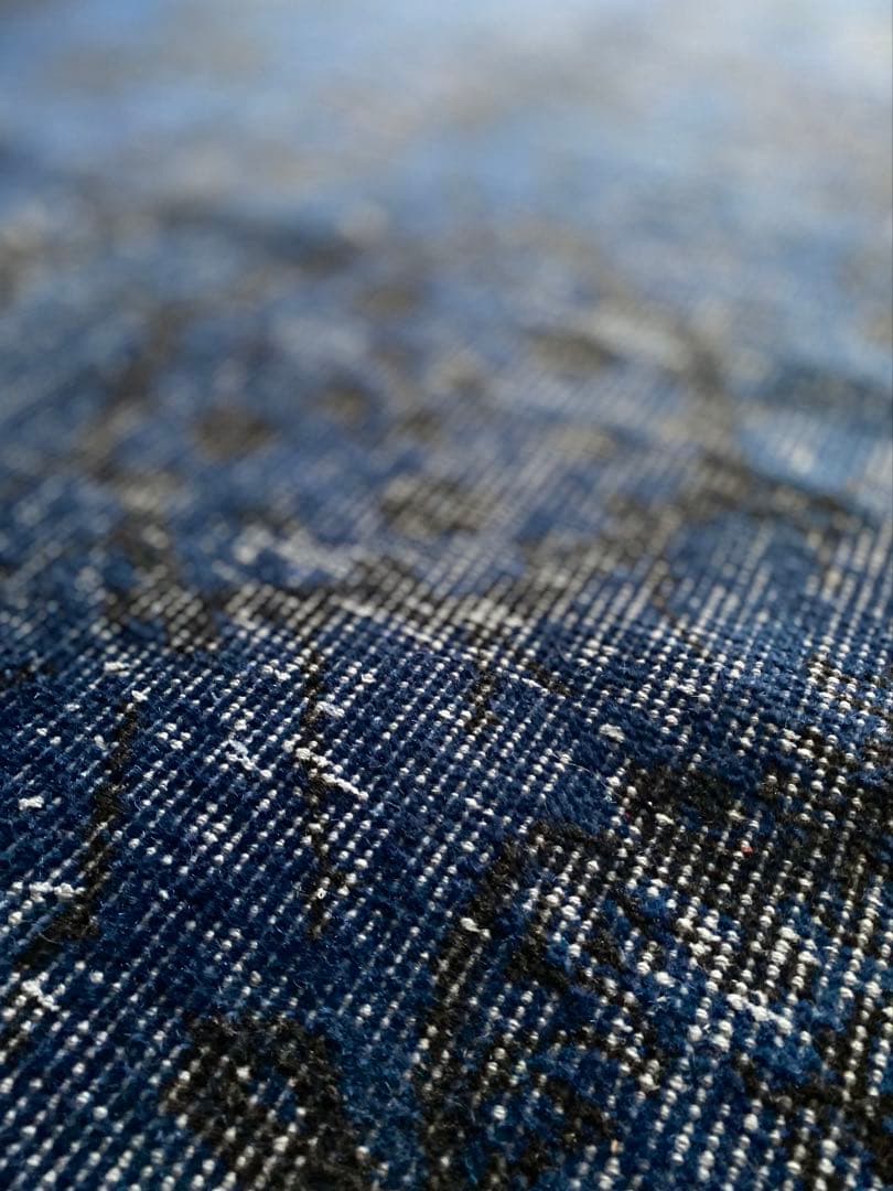 ブルーオーバーダイ　ヴィンテージラグ　トルコラグ