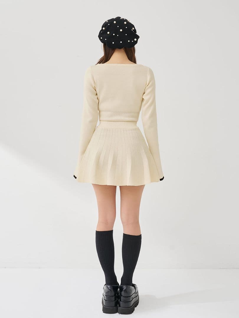 ダーリッチ Darich　 ウエストオープンリボンデザインニットミニワンピース