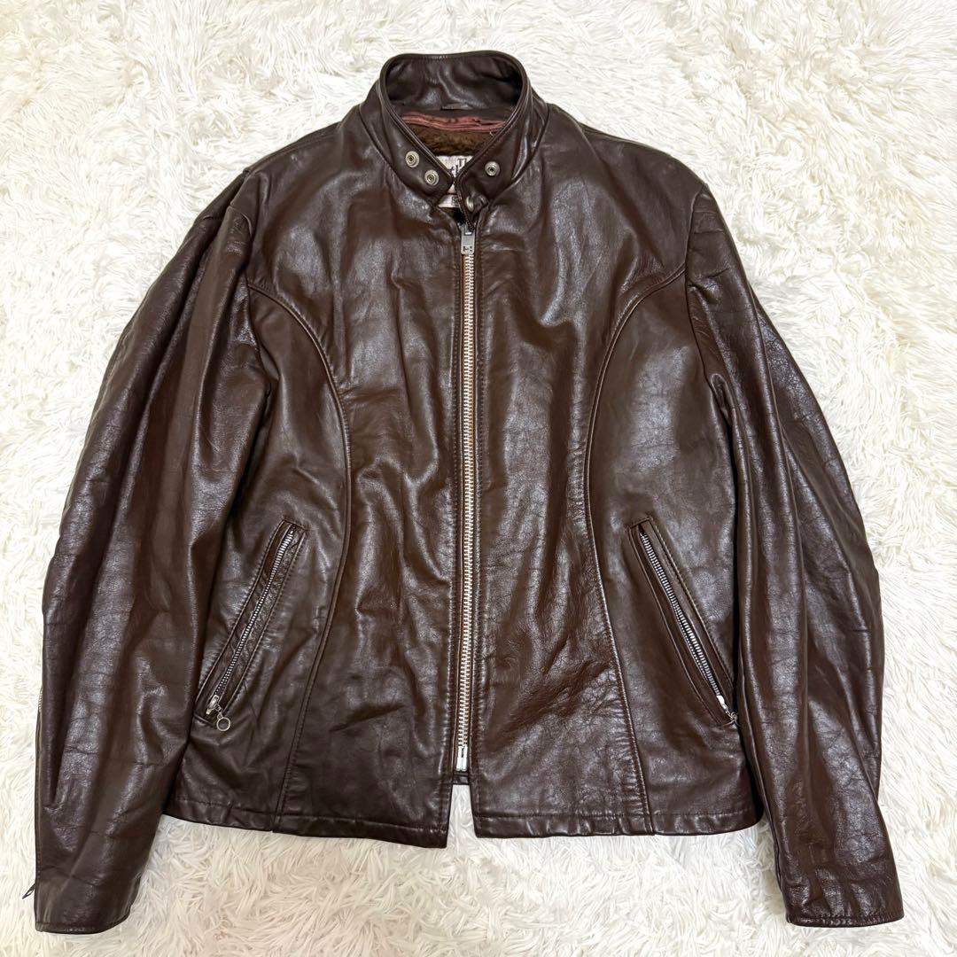 80年代　シアーズ　シングルライダースジャケット　42