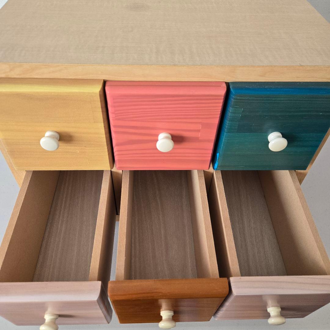 チェスト　カラフル　木製　引き出し　小物入れ　ポップ　かわいい
