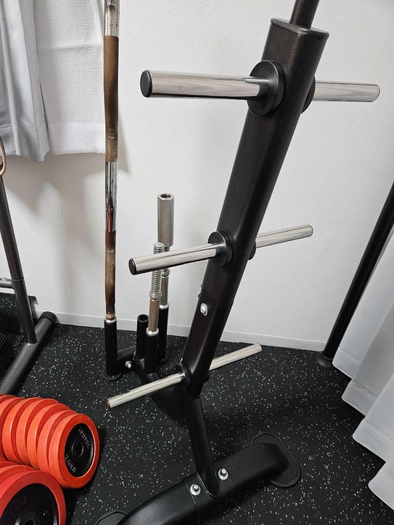 【ホームジムセット】バーベル/ダンベル/プレート130kg分/プレートラック付！