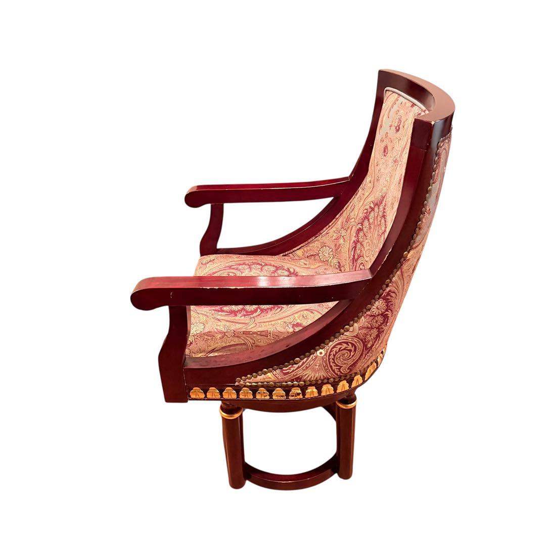 無垢材 回転式 サロン アームチェア 高級 フレンチ様式 ルイ16世 イス 店舗