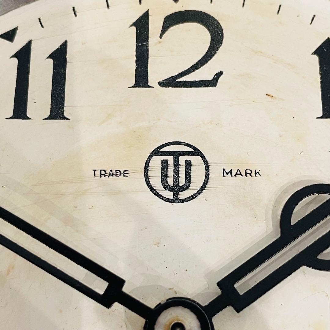 昭和レトロ アンティーク 津田時計 振り子時計 木製枠 掛時計 ゼンマイ式