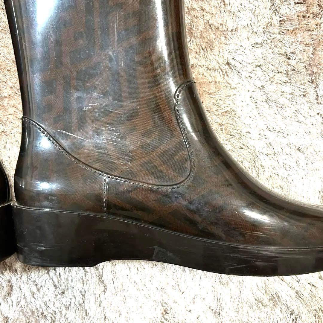 ✨美品✨ FENDI フェンディ レインブーツ 長靴 ズッカ柄 24.5 38