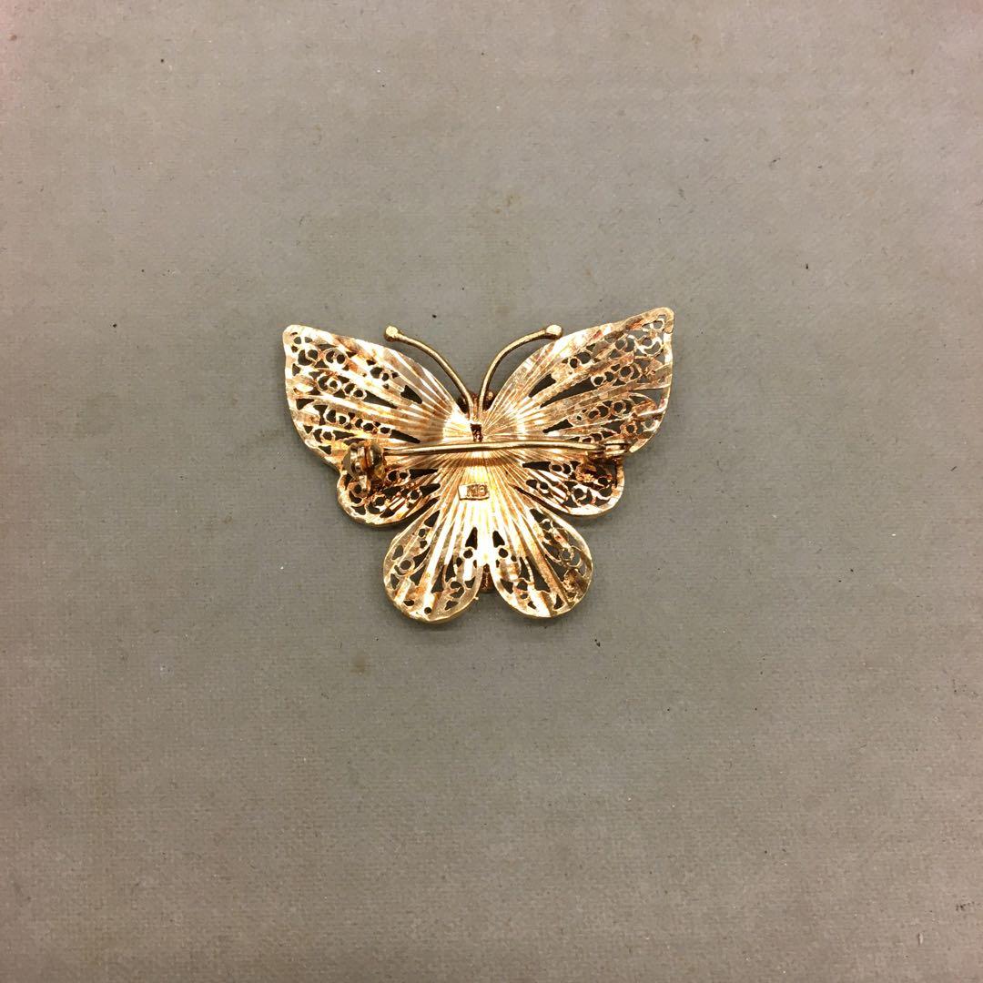 K18 18金　蝶デザイン　ブローチ