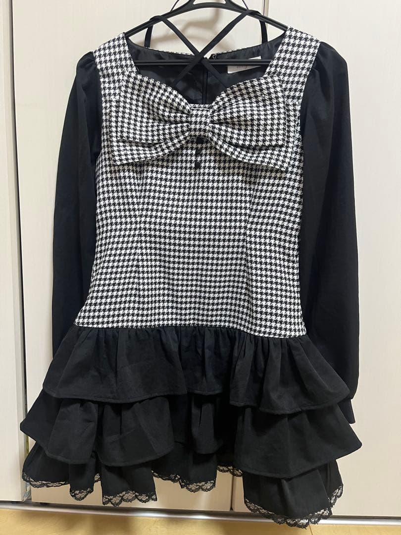 ♡evelyn ティアードリボンワンピース♡原宿店限定 千鳥柄