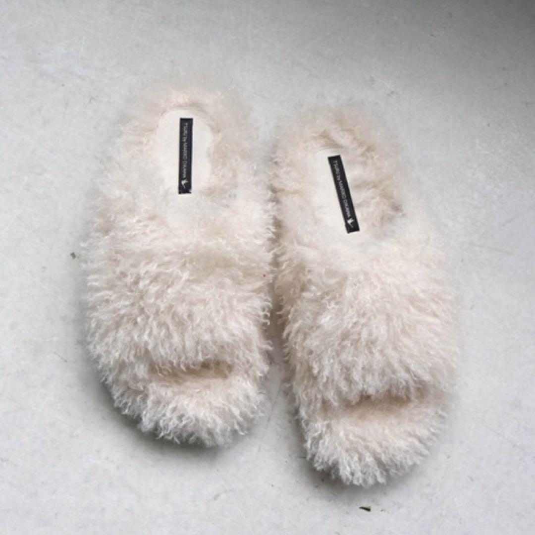 新品 ツルバイマリコオイカワ♡Hope ボリュームファー フラットサンダル 38