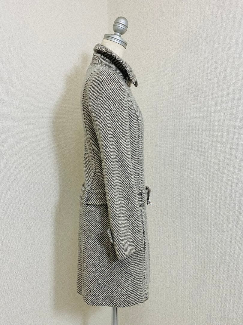 【極美品】BURBERRY BLUE LABEL ベルト付き ヘリンボーンコート