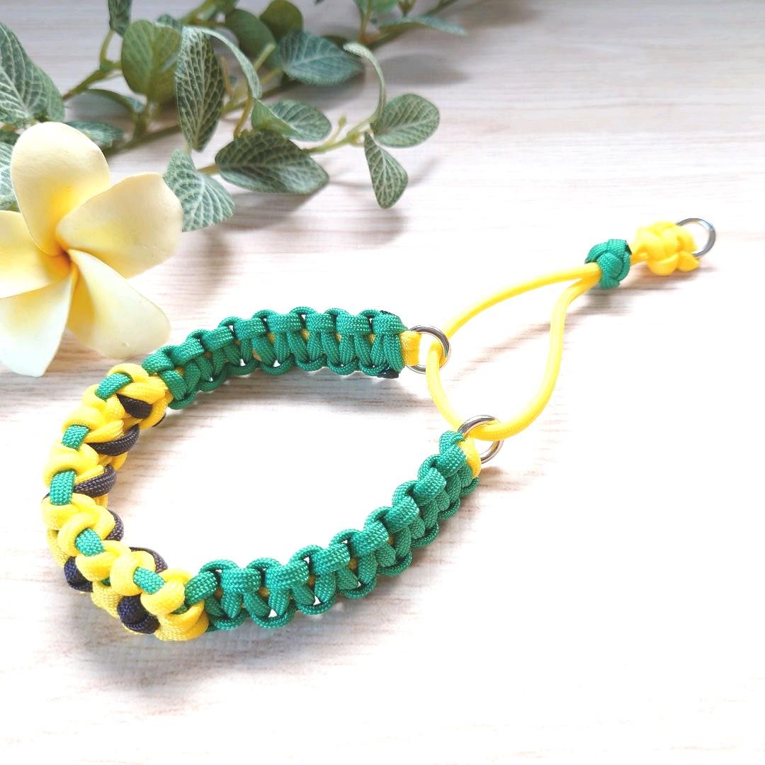 パラコードリード＆首輪　✿ひまわり✿　カフェリード　ハーフチョーク　№044